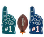 football and foam fingers